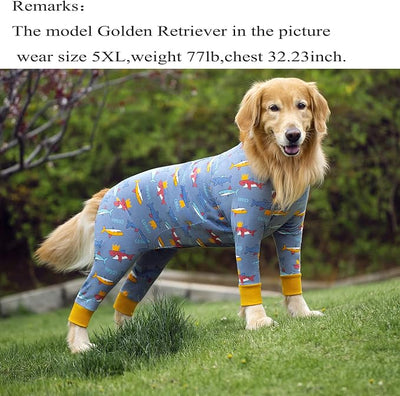 Dog Recovery Suit After Surgery Female Male, Medium Large Dog Neuter Shirt Cone Alternatives Prevent Licking Surgical Onesies (Grey Shark, 7XL)