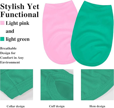 2 Pack Solid Color Dog Shirts – Lightweight, Breathable Pet T-Shirts, Durable Stretchy Clothes for Small to Large Dogs, Ideal for Everyday Wear & Holidays.Pink Blue X-Large