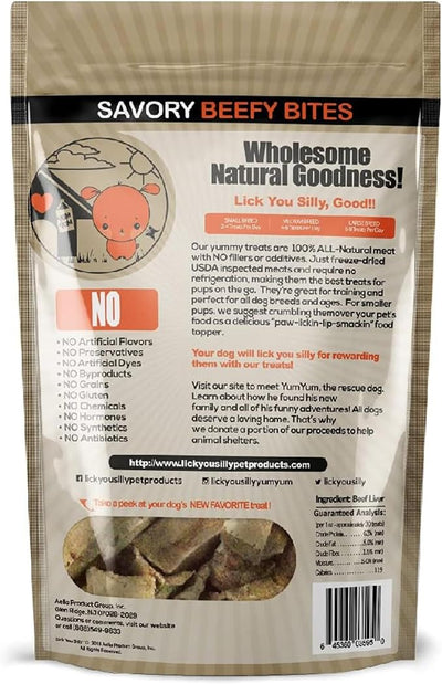 Lick You Silly Freeze-Dried Beef Liver Dog Treats | High-Protein Training Snacks for Dogs & Puppies | Grain-Free Pet Treats for Small, Medium, & Large Breeds | Made in the USA