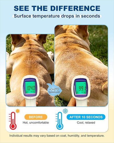 Dog Cooling Spray with Carabiner Clip – Instant Heat Relief for Brachycephalic, Double-Coat & Senior Dogs – Natural Menthol, Aloe, Oat – Lick-Safe, No Fragrance – Outdoor Walking Essential