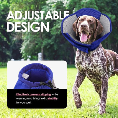 AOFITEE Dog Cone - Soft Cone for Dogs to Stop Licking After Surgery, Foldable Small Dog Cone Collar, Adjustable Cones for Dogs for Wound Healing, Elizabethan Pet E-Collar, Blue Small