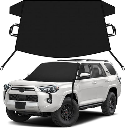 EcoNour Car Snow Cover Compatible for Toyota 4Runner | Windshield Cover for Ice and Snow with S-Hook Straps | Heavy-Duty 600D Oxford Winter Car Cover, Waterproof & Anti-Slip