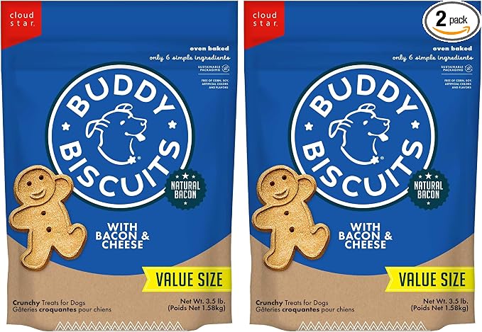 Crunchy Dog Treats, Bacon & Cheese 3.5 lbs. Bag (Pack of 2)