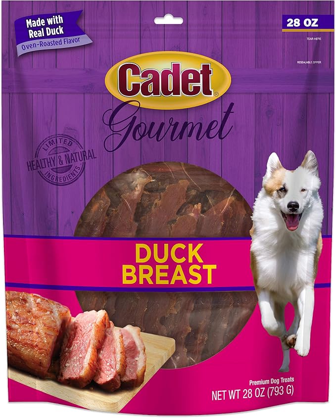 Gourmet Duck Jerky Dog Treats For Training - Healthy & Natural Dog Training Treats for Small & Large Breeds - Inspected & Tested in USA (28 oz.)