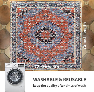 nunubaby Washable Pee Pads for Dogs, Stylish, Non-Slip and Leak-Proof Pee Pads. Reusable Potty Pads for Dogs for Crates and Floors.(Red/Floral,72" x72" )