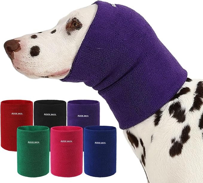 Dog & Cat Calming Hoodie – Soft Double-Layer Ear and Neck Cover for Anxiety Relief & Noise Protection, Elastic Pet Head Wrap for Grooming, Bath, Drying & Fireworks