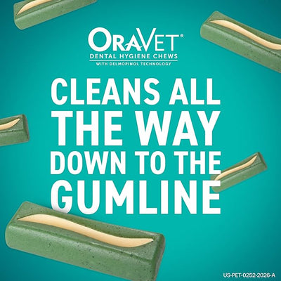 OraVet Dental Chews for Dogs, Oral Care and Hygiene Chews (Extra Small Dogs, 3.5-9 lbs.) Yellow Pouch, 30 Count