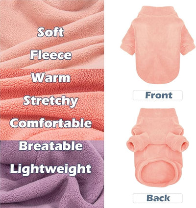 GYALAPERI Dog Sweater, 3 Pack Dog Sweaters for Small Dogs Girl Boy, Ultra Soft Warm Puppy Clothes Dog Coat for Winter (Rose+Lt Pink+Lt Purple, Medium)