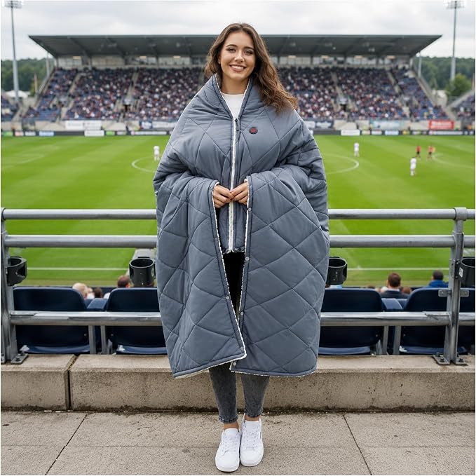 Heated Blanket Battery Operated,12V Cordless heating pad with 15000 battery,Heated Shawl Throw Blanket,Wearable Heated Blanket,Sherpa Lining,3 Heating Set for Car,Camping,Backpacking,Hiking,Travel