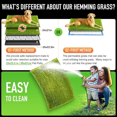 Hompet Artificial Dog Grass Pad for Dogs, 34"x21", Easy to Clean with Drainage Holes