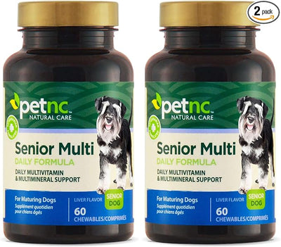PetNC Natural Care Senior Multi Chewables for Dogs, 60 Count (Pack of 2)