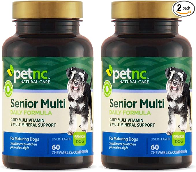 PetNC Natural Care Senior Multi Chewables for Dogs, 60 Count (Pack of 2)