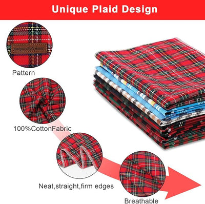 Unique Style Paws Dog Christmas Bandanas 1PC Washable Cotton Triangle Black&Red Plaid Dog Scarfs for Small Medium Large Dogs and Cats-NewHLG-S