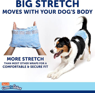 Hartz Comfitables Disposable Male Dog Wraps with Stretchy Waistband, Large 12 Count