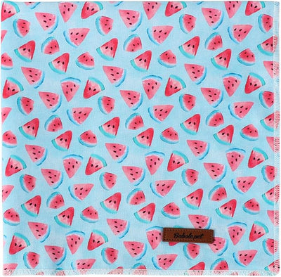 Summer Dog Bandanas Boy Fruit Watermelon Cotton Washable Comfortable Triangle Dog Scarf Adjustable Pet Bib Kerchief for Small Medium Large Dogs S