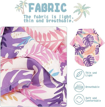 Hawaiian Dog Shirt – Lightweight and Breathable Summer T-Shirt with Tropical Prints, Fun Beach Outfit for Small, Medium, and Large Dogs, Perfect for Hot Days and Outdoor Vacation.Palm Leaves 3XL