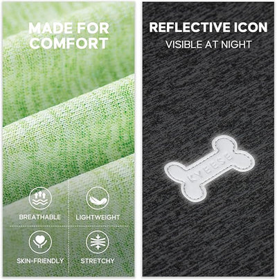 KYEESE 2Pack Dog Shirt, Lightweight Sun Protection Sleeveless Dog T Shirts for Small Dogs, Breathable Pet Reflective Tank Top Summer Dogs Clothes for Outdoor Walking, Green+Grey, M