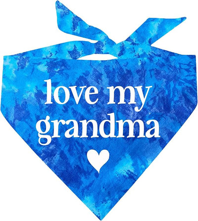 Love My Grandma Mother's Day, Valentine's Day Dog Bandana (Royal Scrunch, OS 399)