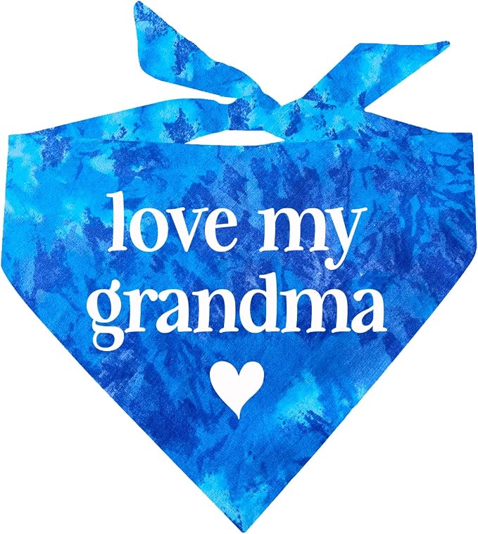 Love My Grandma Mother's Day, Valentine's Day Dog Bandana (Royal Scrunch, OS 399)