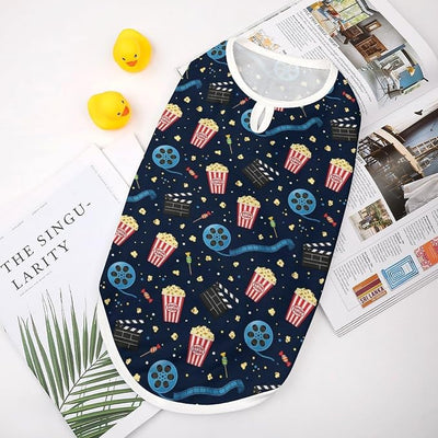 Outdoor Pet Vest for Dogs, Cinema Popcorn Movie Lightweight Breathable Sleeveless Shirt for Playing & Hiking, Small