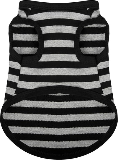 Paiaite Dog Striped Shirt Happy Color Cotton Sleeveless Puppy Pet Shirts Breathable Apparel Tank Top Colorful Puppy Sweatshirt Clothes for Small Medium Dogs Grey 4XL