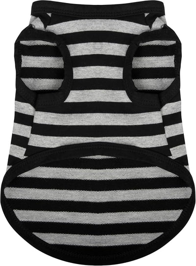Paiaite Striped Shirt Happy Color Cotton Sleeveless Tank Top for Small Medium Dogs, Grey XXL