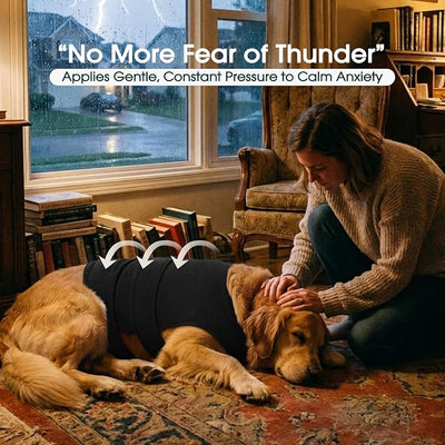 Kuoser Dog Calming Vest for Anxiety Relief, Soft Anxiety Wrap Shirt for Dogs, Adjustable Comfort Jacket for Fireworks Thunderstorms Grooming Vet Visits Travel, M
