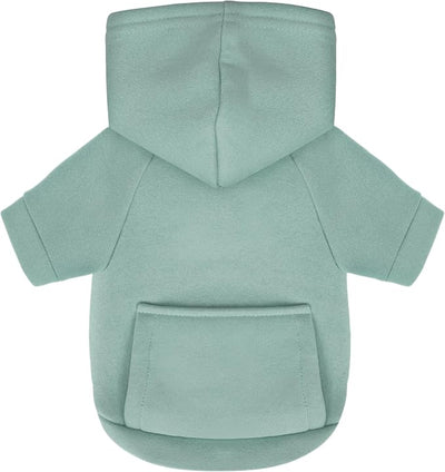 Winter Dog Hoodie with Pockets - Solid Color Polycotton Sweatshirt for Small, Medium, and Large Dogs - Soft, Warm, Cozy Pet Clothing for Cold Weather - Ideal for Outdoor Walks.Cyan Blue-XXL