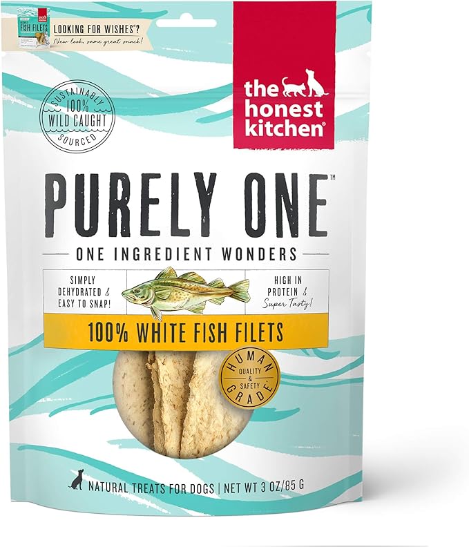 100% White Fish Filets Dog Treats, 3 oz (Wishes)