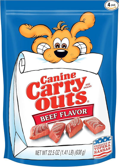 Canine Carry Outs Dog Treats, Beef Flavor, 22.5 Ounce (Pack of 4)