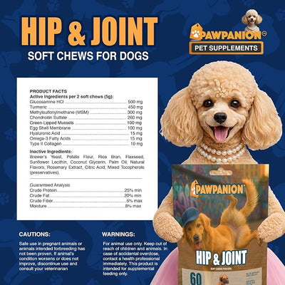 Hip & Joint Soft Chews for Dogs Joint Support & Mobility 60 Count