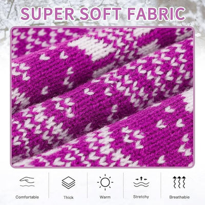 HOMIMP Dog Sweater Argyle - Warm Sweater Winter Clothes Puppy Soft Coat, Ugly Dog Sweater for Small Medium and Large Dogs, Pet Clothing Boy Girl, Purple L