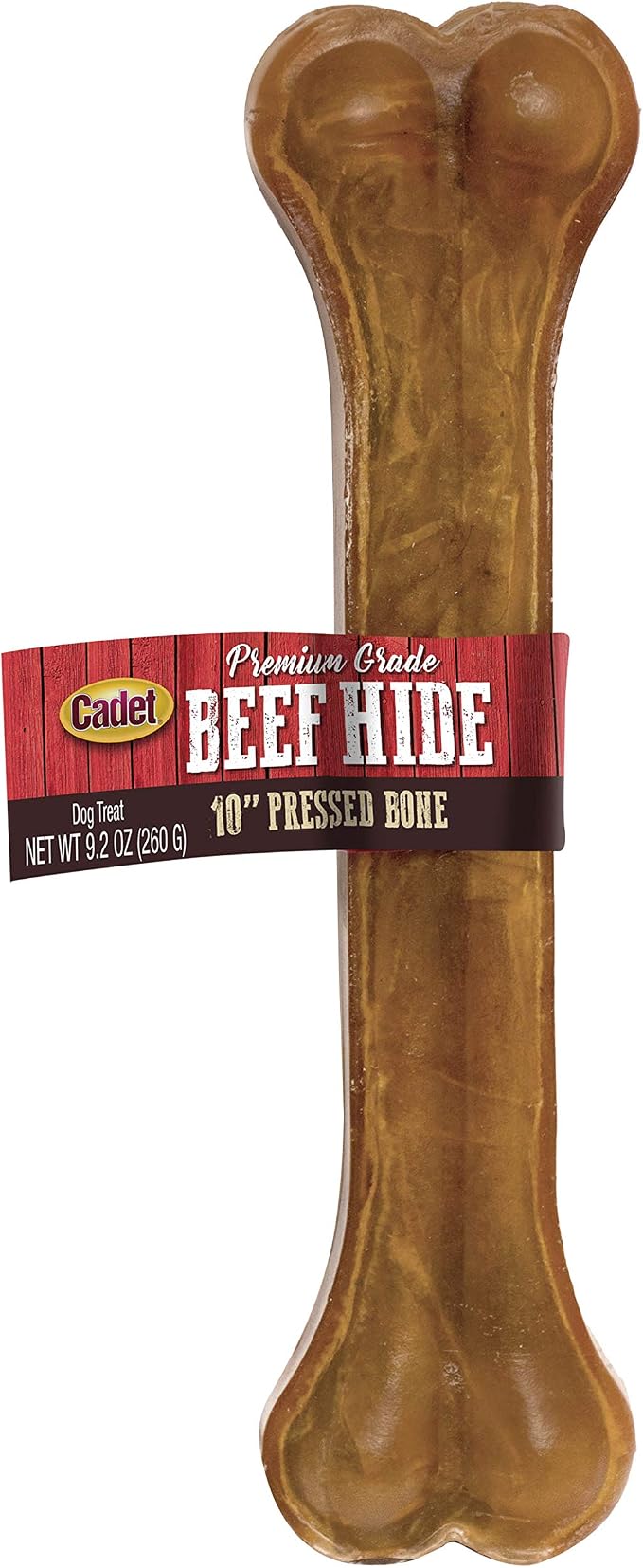 Premium Grade Pressed Beef Hide Bones 10 Inch, 1 Pack