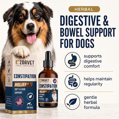 Dog Constipation Relief Made in USA – Liquid Stool Softener for Dogs, Fast Acting Dog Laxative for Constipation & Blockage Support, Gentle Digestive Aid