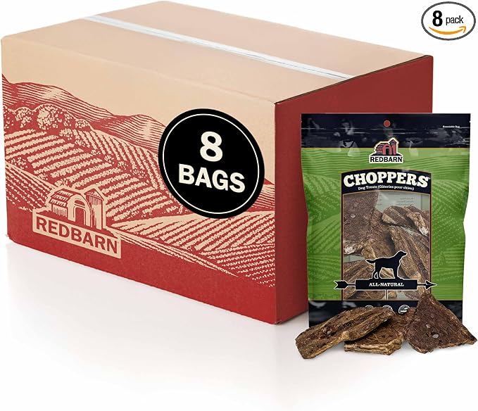 Choppers Beef Lung Dog Chews, Natural, Made in USA, High-Protein Low-Fat, Grain-Free, Single Ingredient for All Dog Sizes(Pack of 8)