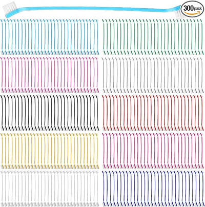 Eaasty 300 Pcs Dog Toothbrush Bulk Dual Headed Dental Brushes Puppy Tooth Brushing Kit Long Handle Toothbrush for Large Small Dogs Cats Puppy Teeth Cleaning Oral Dental Care Supplies 10 Colors