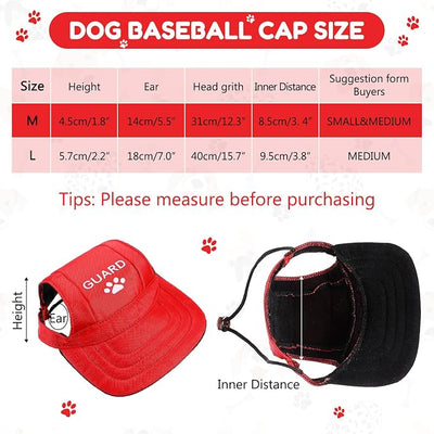 Geyoga Guard Pet Costume Set Dog Cosplay Clothes Outfit Accessories Include Baseball Hat and Dog Bandana for Pet Party Supplies(M)