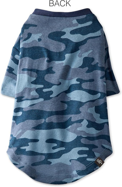 Pet Passion Toby II - The Perfect Tee, 3 Pack Short Sleeve Pet T-Shirt 100% Organic Cotton Tees Clothes for Small, Medium, Large Dogs, Navy Camo, XX-Small (4-7 lbs)