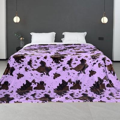 Purple Fleece King Size Lightweight Fuzzy Soft Bed Blanket 90x108inch Lavender Women Decorative Blanket for All Seasons