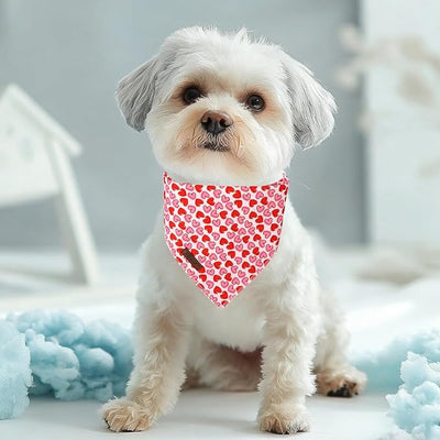 Valentines Dog Bandana - Cute Heart Dog Neck Scarf, Soft Pet Bib for Puppy Kitten, Valentine Photo Dogs Cats Prop for Daily Use Parties & Pet Photography S