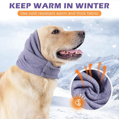 Dog Ear Cover, Comfort Dogs Hoodie for Anxiety, Adjustable Ear Wraps Muffs for Noise Protection, Purple M