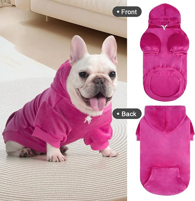 PAWCHIE Dog Hoodie, Premium Dog Sweater for Small Medium and Large Dogs, Tie Dye Pet Cloth with Leash Hole,Puppy Sweatshirt, Pet Outfit, Cat Apparel, Rose Pink S