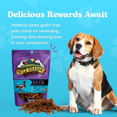 Classic Duck Minis, Soft Jerky Training Treats for Dogs, Grain-Free, All-Natural & Perfectly Sized for Training, High-Value Rewards in a Convenient 3.5 Ounce Pouch
