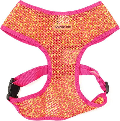 Parisian Pet Girl Dog Harness - Breathable Mesh Pink Yellow No Pull Puppy Harness with Leash Ring - Adjustable Harnesses for Dogs - Soft Step-in Pet Vest - Lightweight Dog Vests for Large Dogs