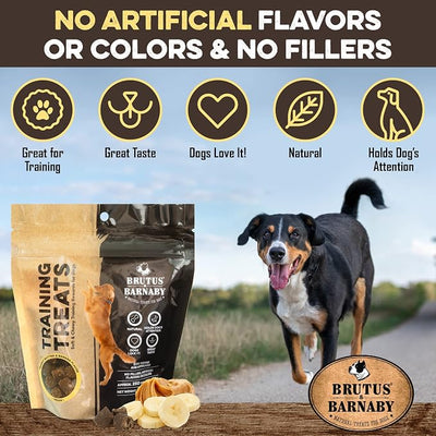 BRUTUS & BARNABY Training Treats for Dogs (8 oz / ~200 Ct) – Peanut Butter & Banana, All-Natural Soft Low Calorie Puppy Training Treats, Healthy Mini-Sized Small Dog Bites for All Breeds