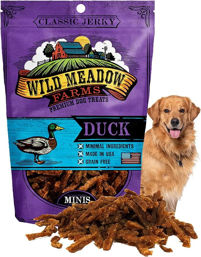 Classic Duck Minis, Soft Jerky Training Treats for Dogs, Grain-Free, All-Natural & Perfectly Sized for Training, High-Value Rewards in a Convenient 3.5 Ounce Pouch
