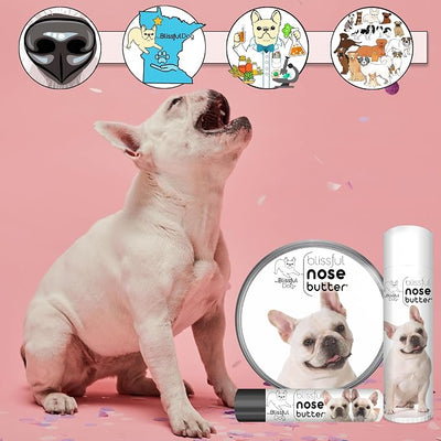 The Blissful Dog Cream French Bulldog Nose Butter, Versatile Dog Nose Balm for Dry Nose, Handcrafted Nose Moisturizer, Easy-to-Apply Dog Essentials, Unscented, 2 oz.