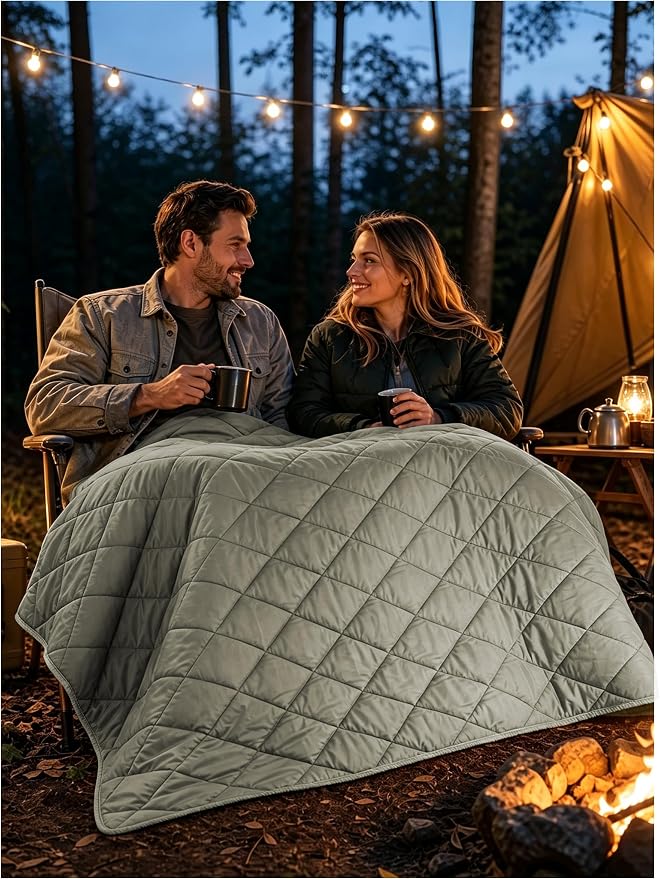 Battery Operated Heated Blanket Throw,Cordless Heated Shawl Poncho Hoodie | Portable&Wearable,Skin-Friendly,Multiple Power Options,Up to 158℉, for Outdoor Camping Stadium Picnics