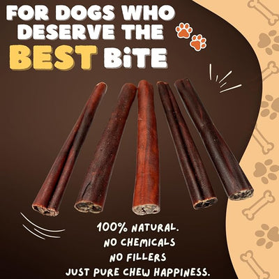 Woofley's 6 Inch Collagen Sticks for Dogs (16 Count) Bully Stick Rawhide Alternative Dog Chews No Hide Bones for Medium & Large Dogs