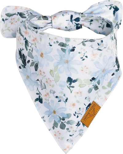 Remy+Roo X Boon Ties Dog Bandanas - 2 Pack | Spring Dog Bandanas Set | Premium Durable Fabric | Patented Shape Bandanas for Dogs (Plaid, Floral X-Large)